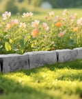 Heavy Duty Garden Edge Borders 16 Pack No Dig Lawn Edging for Landscaping with Stakes Included along flower bed, stone-look finish