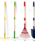 Kids Garden Tool Set 4 Piece Shovel Rake Hoe Leaf Rake Wooden Gardening Tools For Kids Durable Outdoor Toy Gift For Boys And Girls