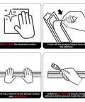 Installation steps for Six 15.7 Inch J Channel Cable Management Set, Adhesive Mount Desk Cord Organizer For Home Office.