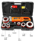 Hella Reliable Electric Pipe Threader And Portable Tapping Machine 110V 230V Heavy Duty Pipe Cutter with six dies in case