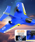 Remote Control Airplane Toy With Lights For Water And Land Gravity Gliders RC Plane With Float Capability, blue design