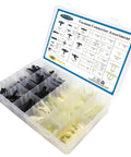 Automotive vacuum connector kit with 165 pieces and 34 sizes in a plastic case for car vacuum and PCV systems.