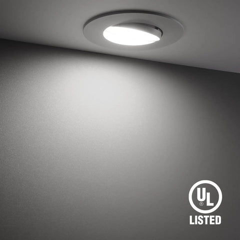 6 Inch Gimbal LED Recessed Light Kit Dimmable 13W Downlight Mood Lighting 5000K Daylight CRI90 Rotatable UL Listed