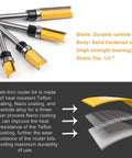 Pattern flush-trim router bit set with yellow-coated carbide blades, 1/4" shank