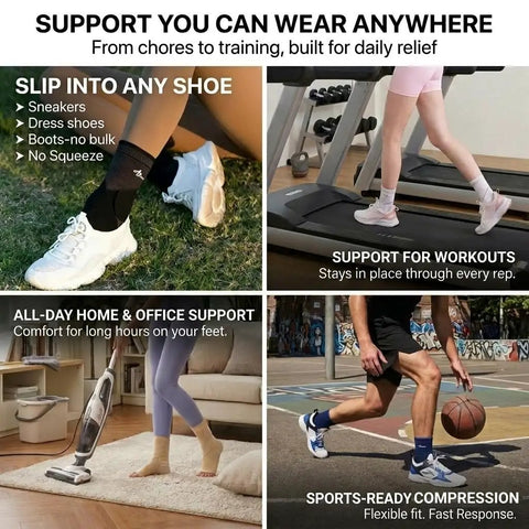 Ankle Brace For Men And Women With Adjustable Compression Sleeve And Wrap Ion Matrix Support for various activities.