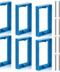Six Pack Half Inch Single Gang Receptacle Box Extenders With Twelve Screws For Electric Boxes And Outlets That Stop Dents And Blend Into Any Wall Blue