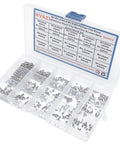 Slick 900 Piece M1 To M2 304 Stainless Steel Phillips Countersunk Flat Head Machine Screws And Metric Hex Nuts Assortment Kit in organized tray.