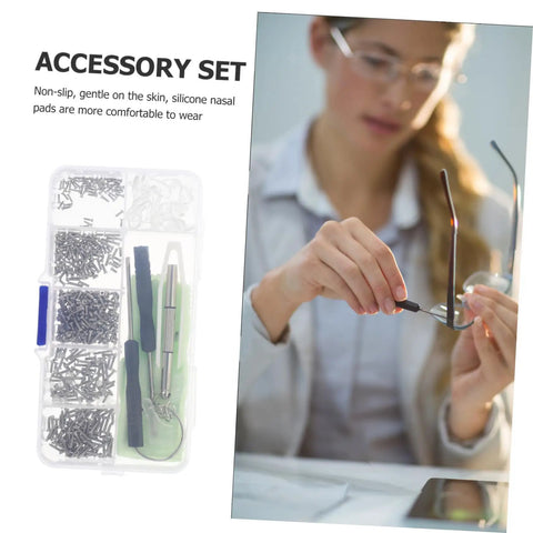 On The Go Eyeglass Repair Kit With Screws Nose Pads And Handy Multitools For Eyewear Watches And Jewelry Repair in use