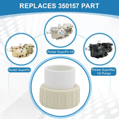 2 Pack Union Replacement Kit With Inlet And Outlet Fittings, Nuts And O Rings For Pool And Spa Pumps, compatible with SuperFlo