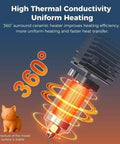 Illustration of All Metal Ceramic Hotend Kit With Titanium Heat Break And Copper Alloy Nozzle For 300C High Temp Printing, showing 360-degree heating.