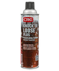 Front view of CRC Knock’er Loose Plus penetrating solvent aerosol can, 11.5 oz, red-brown label with CRC logo.