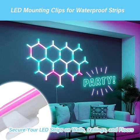 LED Rope Light Clips Set Of 30 For 5mm 6mm LED Strips, Waterproof Mounting Brackets For Indoor Outdoor Walls Ceilings Floors