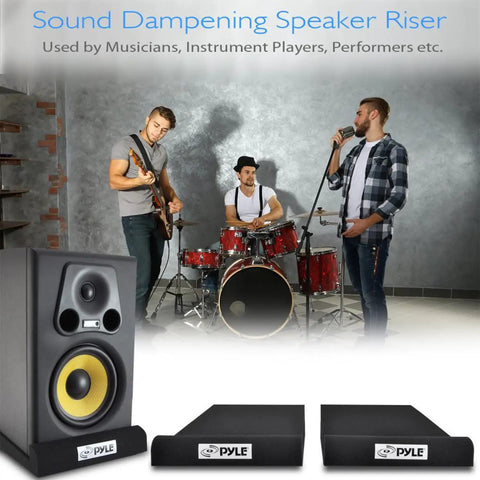 Sound Dampening Speaker Riser Foam For Studio Monitors And Subwoofers, Noise Isolation Platform Pads, musicians performing with foam risers