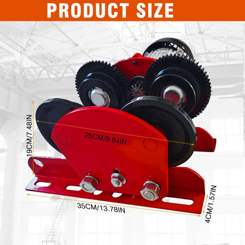 Workhorse Electric Trolley For Power Hoist 1 Ton Capacity 2204 Lbs Fits 2.68 To 4.33 Inch I Beam PA200 To PA1000 Hoists