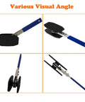 Various angles of Garage Ready Brake Piston Caliper Press Tool Featuring Heavy Duty Ratchet Wrench And Expanding Spreader Adapters.