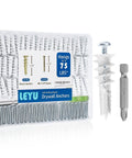 140 Piece Self Drilling Drywall Anchors And Screws Kit For Hanging Shelves Picture Frames Curtains No Pre Drilling Required Plastic Drywall Anchors With Galvanized Screws Built From Durable Nylon And Fiberglass For Strength And Longevity For Heavy