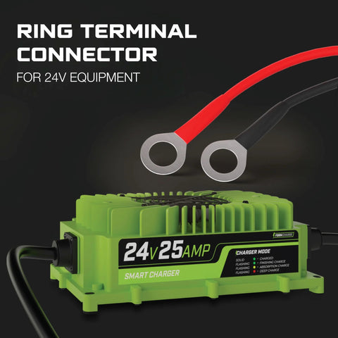 24V Lead Acid Battery Charger For Genie SkyJack JLG Scissor Lift Forklift Electric Pallet Jack And Floor Scrubber with ring terminals