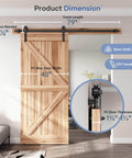 Heavy Duty Sliding Barn Door Hardware Track Kit 6.6 Ft For 36 To 40 Inch Wide Single Door With Straight Pulley And Smooth Quiet Rollers Easy Install Steel Black Powder Coat Built To Last installed on a wooden door.