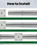 Installation steps for Pro Grade Rock Solid Linear Rail Kit SBR12 400mm Two Rails With Four SBR12UU Bearing Blocks