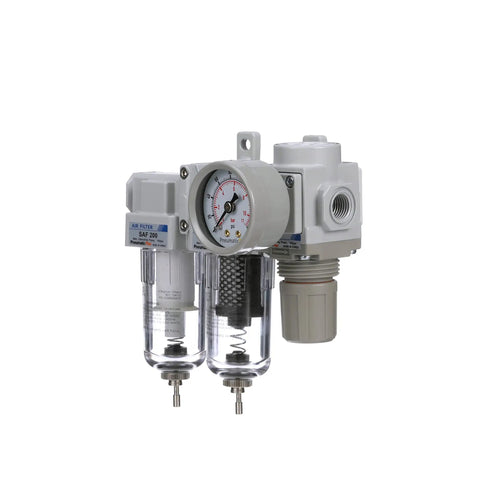 Three Stage Air Drying System With One Quarter Inch NPT Ten Micron Particulate Filter Point Three Micron Coalescing Filter Pro Grade Combo