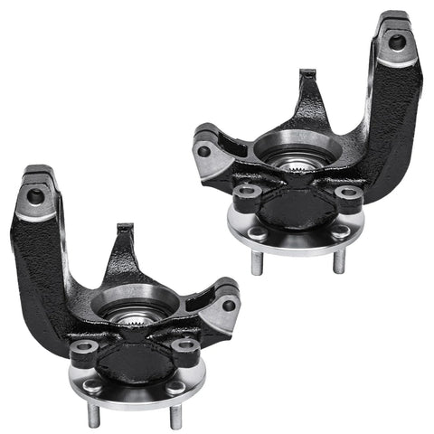 Front 2-Piece Steering Knuckles With Wheel Bearing Hubs Assembly For 2006-2011 Ford Focus Replacement Kit Includes Two Front Steering Knuckles And Hub Assemblies