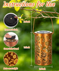 Sunflower Solar Lanterns Outdoor Waterproof Hanging Lights For Yard Patio Porch Garden Decor with vintage cutout patterns
