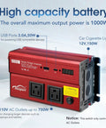 1000 Watt DC To 110V AC Vehicle Power Inverter With Dual AC Outlets USB C PD 30W Fast Charge Inline Cigarette Adapter For Slick Rig And Backroad Use with USB ports and dual outlets.