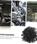 500-Piece Spring Wave Washer Kit For Screws And Bolts, Pro-Grade Steel Wave Washers Prevent Loosening, Reduce Friction, Smooth Surface For Auto, Home, And Shop DIY Projects, black washers