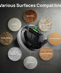 MCube02 Laser Level Tool With Vertical And Horizontal Green Line Lasers showing compatibility with various wall surfaces