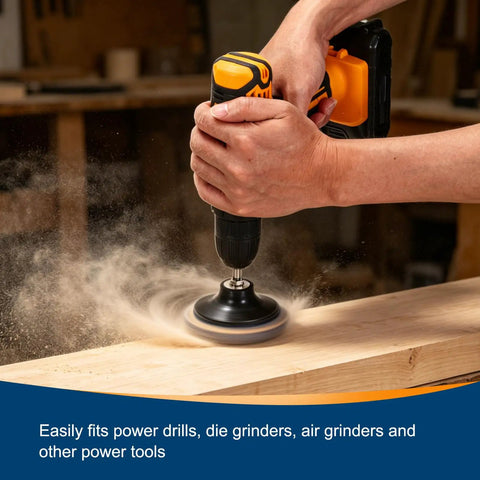 Professional 2 Inch Ceramic Sanding Discs 25 Pack 40 Grit Coarse Abrasive Wheels for die grinders in use on wood.
