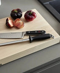 10 Inch Diamond Sharpening Steel For Knife Maintenance, Pro Grade Honing Rod For Kitchen Blades on cutting board with knife