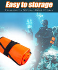 70Lb Scuba Lift Bag With Over Pressure Valve And Open Bottom High Visibility Orange Nylon TPU Coated 210D For Underwater Salvage