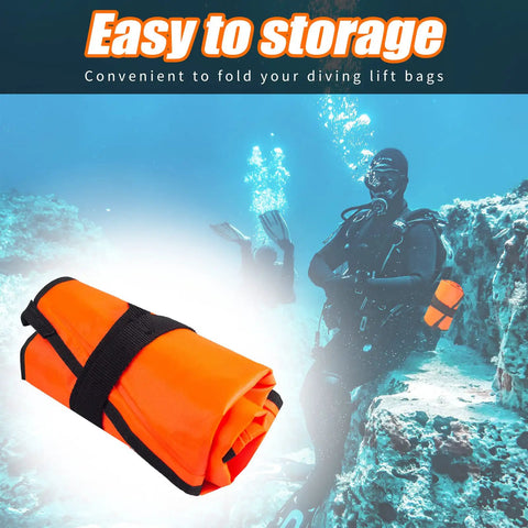 70Lb Scuba Lift Bag With Over Pressure Valve And Open Bottom High Visibility Orange Nylon TPU Coated 210D For Underwater Salvage
