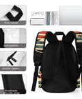 Scuba Diving Laptop Backpack For Women And Men, Printed Daypack with side pockets and breathable straps, back view
