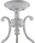 Antique White 12.2 Inch 3 Light Iron Semi Flush Mount Ceiling Fixture With Candle Style Design for Cozy Hallway Entryway and Bedroom