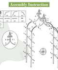 Assembly instructions for Sturdy Metal Garden Arbor Frame Stand Arch Trellis For Climbing Plants And Wedding Backdrop Outdoor Decor