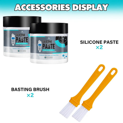 4oz Dielectric Silicone Grease Paste For Electrical Connectors Spark Plugs Battery Terminals And Brakes with brushes