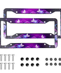 Universal Durable Aluminum License Plate Frame Cover 12.3 x 6.3 Inch Car Plate Holder Decor For Women And Men 2 Pack With Screws