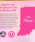 Caring For The Treasures Of The World Since 1895 graphic with Indiana silhouette and Hagerty logo, highlighting quality and heritage.