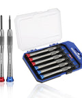 Magnetic Precision Screwdriver Set 6 Piece Mini Repair Kit With S2 Alloy Steel Bits Includes 3 Phillips PH00 PH0 PH1 And 3 Slotted SL1.5 SL2.0 SL2.5 For Phone Computer Watch Eyeglasses And Electronics