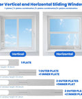 Portable Air Conditioner Window Vent Kit With 5.9 Inch Exhaust Hose, adjustable seal for vertical or horizontal windows displayed