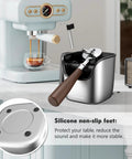 Ourokhome stainless steel knock box for espresso grounds with silicone non-slip feet, 4.8-inch.