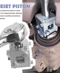 Six-Side In One Car Brake Caliper Compression Tool With Three Eighths Inch Square Drive in use during brake adjustment