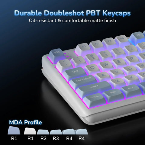 Flex Your Setup With This Next Level Tri Mode Wireless Gasket Mechanical Keyboard Featuring True 8KHz Polling Rate SoCd Support And Buttery Smooth Hot Swappable Keys For Gamers with durable PBT keycaps.