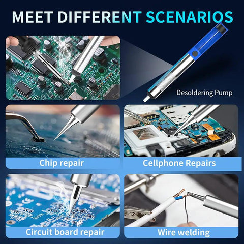 Usage scenarios for 60W Soldering Station With LCD Digital Display And Celsius Fahrenheit Readout Precise Temperature Control.