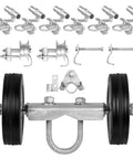 Beefy Sliding Gate Kit With Two Six Inch Wheels And C Type Wheel Carrier, Heavy Duty Gate Rollers For Connect Tracks And Door Frames