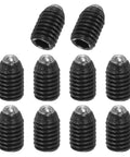 Heavy Duty Carbon Steel Ball Point Set Screws With Hex Socket Spring Plunger Mechanism Used For Industrial Machines And Furniture Repairs Ships As Ten Black Grub Bolts, M8 x 12 mm, perfect for tight clamping.