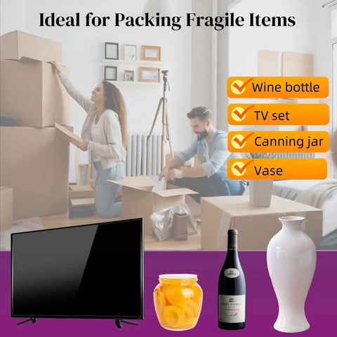 Heavy Duty Bubble Cushion Wrap For Shipping Fragile Items With Large Inflatable Air Pillows And Hand Pump, 11.8 Inch Roll