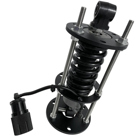 Strut Compressors Shock Spring Tool For M8 Softail Models Preload Adjuster angle view showing spring and metal rods