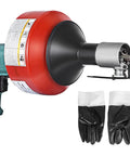 Banish Those Gnarly Clogs Forever With This Rugged Handheld Electric Drain Cleaner featuring an 8M flexible steel pipe snake and gloves.